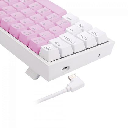 Imagem de Teclado Mecânico Gamer Redragon Castor, RGB, Switch Blue, ABNT2, Pink/White