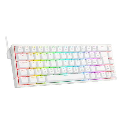 Imagem de Teclado Mecânico Gamer Redragon Castor, RGB, Switch Brown, ABNT2, Branco - K631W-RGB (PT-BROWN)