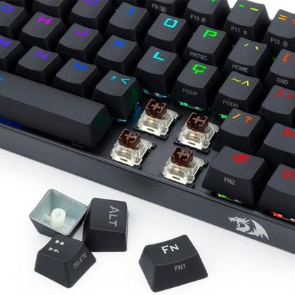 Imagem de Teclado Mecânico Gamer Redragon Draconic Rgb ABNT2 Switch Marron