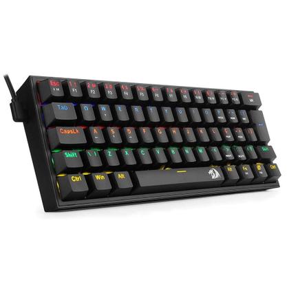 Imagem de Teclado Mecânico Gamer Redragon Fizz RAINBOW Switch Brown ABNT2 Preto