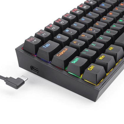 Imagem de Teclado Mecânico Gamer Redragon Fizz RAINBOW Switch Brown ABNT2 Preto