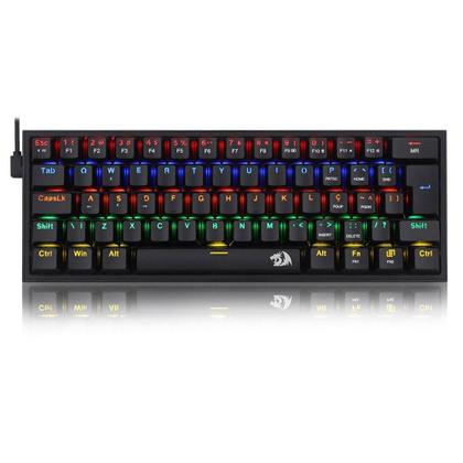 Imagem de Teclado Mecânico Gamer Redragon Fizz RGB, Switch Azul, USB-C, ABNT2, Preto - K617-RGB-B (PT-BLUE)