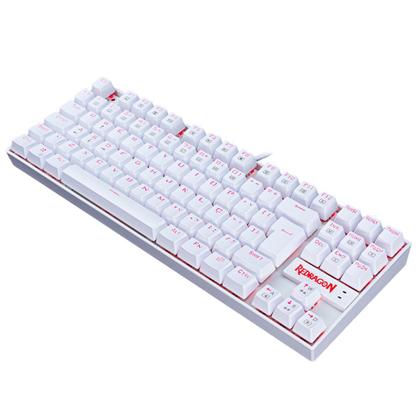 Imagem de Teclado Mecânico Gamer Redragon Kumara, Anti-Ghosting, LED Vermelho, Switch Outemu Blue, ABNT2, Branco - K552W-2 (PT-BLUE)