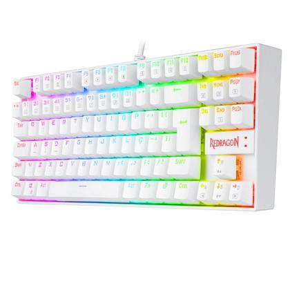 Imagem de Teclado Mecânico Gamer Redragon Kumara, Anti-Ghosting, RGB, Switch Outemu Blue, ABNT2, Branco - K552W-RGB (PT-BLUE)