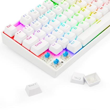 Imagem de Teclado Mecânico Gamer Redragon Kumara, Anti-Ghosting, RGB, Switch Outemu Blue, ABNT2, Branco - K552W-RGB (PT-BLUE)