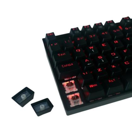 Imagem de Teclado Mecânico Gamer Redragon Kumara Preto LED Vermelho Switch Marrom ABNT2