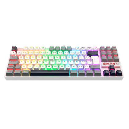 Imagem de Teclado Mecânico Gamer Redragon Kumara RGB Switch Brown Branco Preto e Cinza