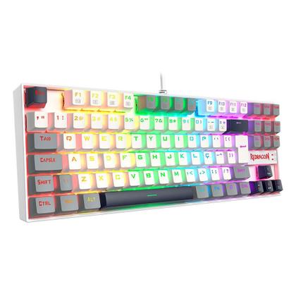 Imagem de Teclado Mecânico Gamer Redragon Kumara RGB Switch Brown Branco Preto e Cinza
