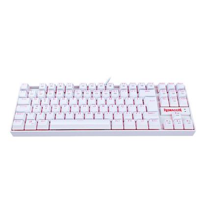 Imagem de Teclado Mecânico Gamer Redragon Kumara Single Color Branco Switch Azul