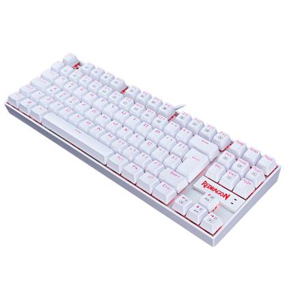 Imagem de Teclado Mecânico Gamer Redragon Kumara Single Color Branco Switch Azul