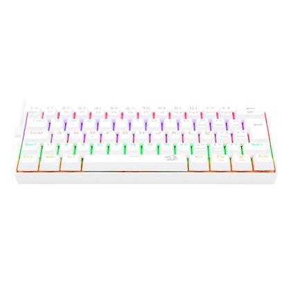 Imagem de Teclado Mecânico Gamer Redragon Lakshmi Lunar White, Rainbow, Switch Blue, Layout 60%, ABNT2, Branco - K606W-R (PT-BLUE)