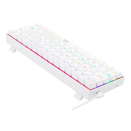 Imagem de Teclado Mecânico Gamer Redragon Lakshmi Lunar White, Rainbow, Switch Blue, Layout 60%, ABNT2, Branco - K606W-R (PT-BLUE)