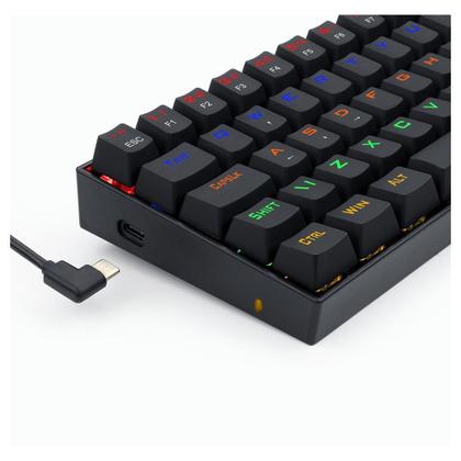 Imagem de Teclado Mecânico Gamer Redragon Lakshmi, Rainbow RED, Switch, ABNT2, Preto - K606R (PT-RED)