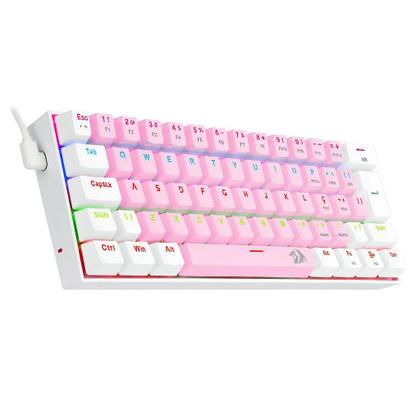Imagem de Teclado Mecânico Gamer Redragon Lakshmi, Rainbow, Switch Blue, ABNT2, Pink/White