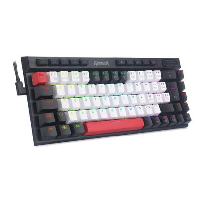 Imagem de Teclado Mecânico Gamer Redragon Magic-Wand RGB ABNT2 Switch Brown - Branco, Preto e Vermelho 