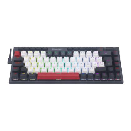 Imagem de Teclado Mecânico Gamer Redragon Magic-Wand RGB ABNT2 Switch Brown - Branco, Preto e Vermelho 