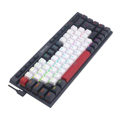 Imagem de Teclado Mecânico Gamer Redragon Magic-Wand RGB ABNT2 Switch Brown - Branco, Preto e Vermelho 