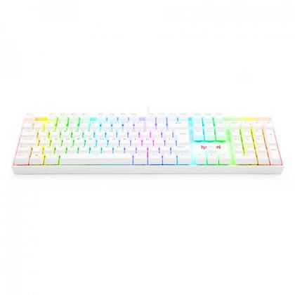 Imagem de Teclado Mecânico Gamer Redragon Mitra RGB Branco Switch Vermelho ABNT2