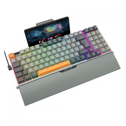 Imagem de Teclado Mecânico Gamer Redragon Olaf, RGB Chroma Mk.II, Switch Marrom, À prova de Poeira, ABNT2, Preto e Cinza - K648GG-RGB (PT-BROWN)