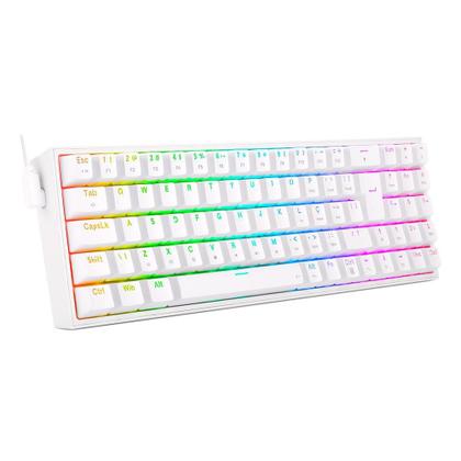 Imagem de Teclado Mecânico Gamer Redragon Pollux RGB, Switch Blue, N-keys, ABNT2, Branco - K628-RGB-W (PT-BLUE)