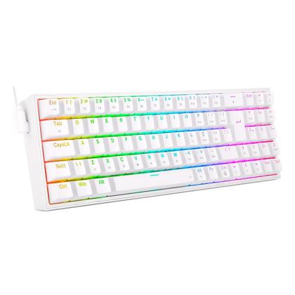 Imagem de Teclado Mecânico Gamer Redragon Pollux RGB, Switch Blue, N-keys, ABNT2, Branco - K628-RGB-W (PT-BLUE)