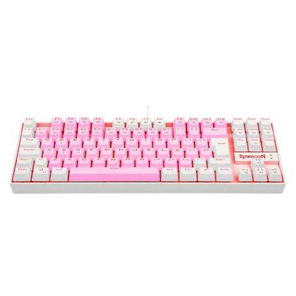 Imagem de Teclado Mecânico Gamer Redragon Single Color Kumara, Switch Brown, ABNT2, Rosa e Branco - K552PW (PT-BROWN)