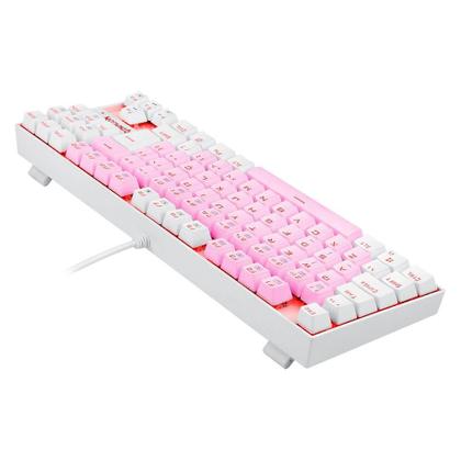 Imagem de Teclado Mecânico Gamer Redragon Single Color Kumara, Switch Brown, ABNT2, Rosa e Branco - K552PW (PT-BROWN)