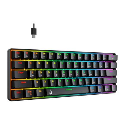 Imagem de Teclado Mecânico Gamer Rise Mode GM1 Black, RGB, Switch Outemu Blue - RM-TCM-GM1-BBLUE
