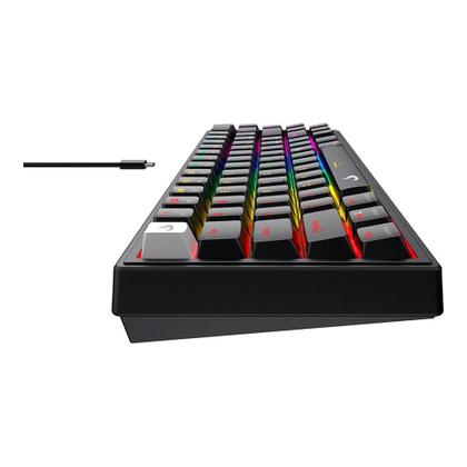 Imagem de Teclado Mecânico Gamer Rise Mode GM1 Pro Black, ARGB, Mini (65%), Switch Outemu Red, USB-C, Preto - RM-TCM-GM1P-BRED