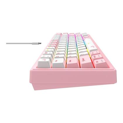 Imagem de Teclado Mecânico Gamer Rise Mode GM1 Pro White and Pink, ARGB, Switch Outemu Blue, USB-C, Branco e Rosa - RM-TCM-GM1P-WPBLUE