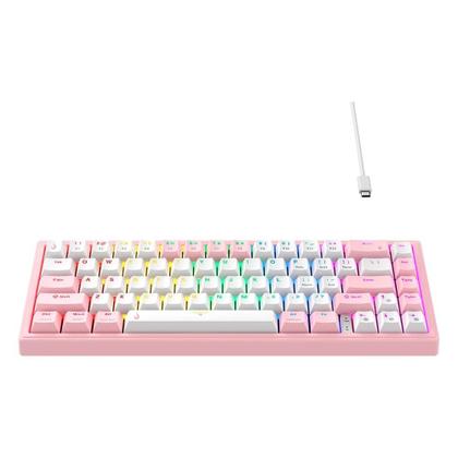 Imagem de Teclado Mecânico Gamer Rise Mode GM1 Pro White and Pink ARGB Switch Outemu Brown - RM-TCM-GM1P-WPBRO