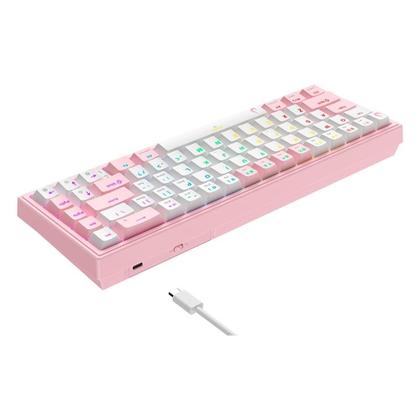Imagem de Teclado Mecânico Gamer Rise Mode GM1 Pro White and Pink ARGB Switch Outemu Brown - RM-TCM-GM1P-WPBRO