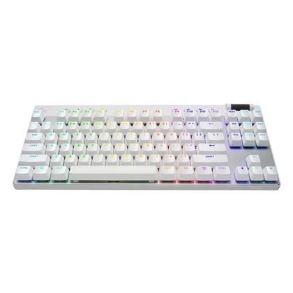 Imagem de Teclado mecanico gamer sem fio logitech g pro x tkl lightspeed rgb switch gx brown tactile branco - 920-012143