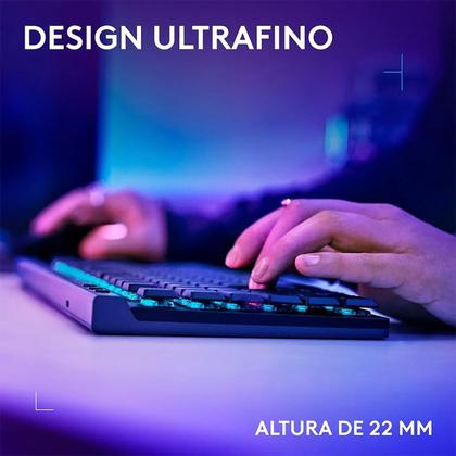 Imagem de Teclado mecanico gamer sem fio logitech g515 tkl rgb switch gl tactile preto 920-012423