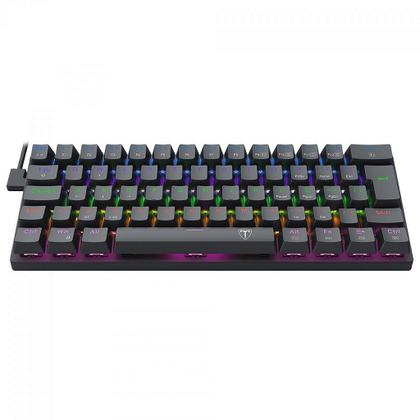 Imagem de Teclado Mecânico Gamer T-Dagger Arena Pro, Rainbow, Wireless/Bluetooth, Switch Brown, 60%, ABNT2, Preto