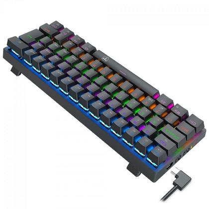 Imagem de Teclado Mecânico Gamer T-Dagger Arena Pro, Rainbow, Wireless/Bluetooth, Switch Brown, 60%, ABNT2, Preto