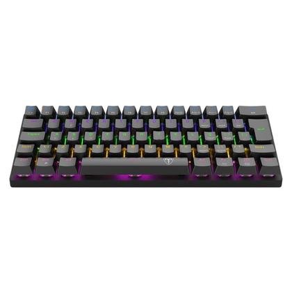 Imagem de Teclado Mecânico Gamer T-Dagger Arena Rainbow Preto 60% Switch Marrom - T-TGK321-BR