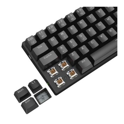 Imagem de Teclado Mecânico Gamer T-Dagger Arena Rainbow Preto 60% Switch Marrom - T-TGK321-BR