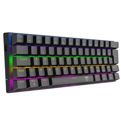 Imagem de Teclado Mecânico Gamer T-Dagger Arena Rainbow Preto 60% Switch Marrom - T-TGK321-BR