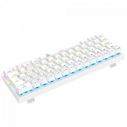 Imagem de Teclado Mecânico Gamer T-Dagger Arena, Rainbow, Switch Brown, 60%, ABNT2, Branco