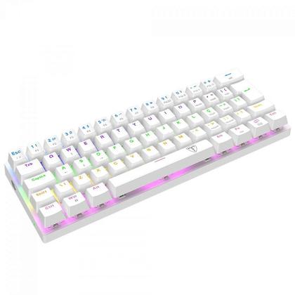 Imagem de Teclado Mecânico Gamer T-Dagger Arena, Rainbow, Switch Brown, 60%, ABNT2, Branco