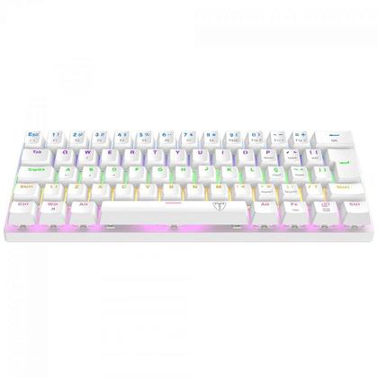 Imagem de Teclado Mecânico Gamer T-Dagger Arena, Rainbow, Switch Brown, 60%, ABNT2, Branco