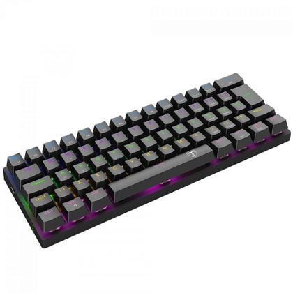 Imagem de Teclado Mecânico Gamer T-Dagger Arena, Rainbow, Switch Brown, 60%, ABNT2, Preto