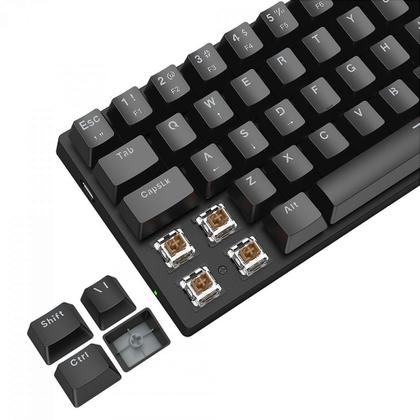 Imagem de Teclado Mecânico Gamer T-Dagger Arena, Rainbow, Switch Brown, 60%, ABNT2, Preto