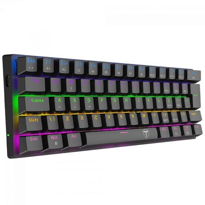 Imagem de Teclado Mecânico Gamer T-Dagger Arena, Rainbow, Switch Brown, 60%, ABNT2, Preto
