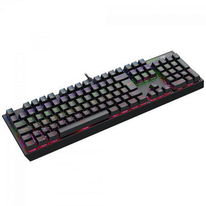 Imagem de Teclado Mecânico Gamer T-Dagger Axis, Rainbow, Switch Brown, Full Size, ABNT2, Preto