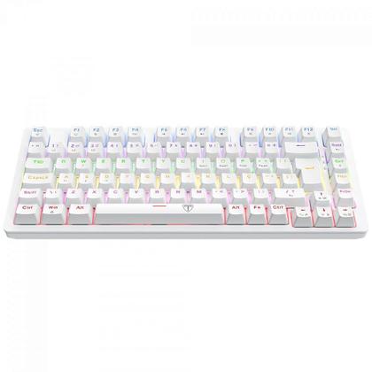 Imagem de Teclado Mecânico Gamer T-Dagger Megatre, Rainbow, Switch Brown, 75%, ABNT2, Branco