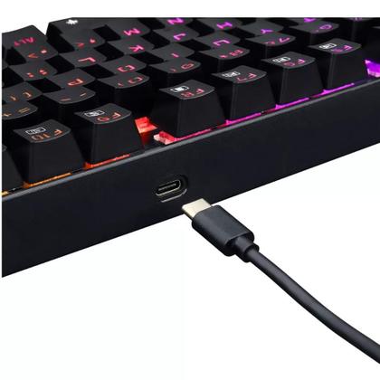 Imagem de Teclado Mecânico Kumara PRO Preto Sem Fio RGB Switch Marrom