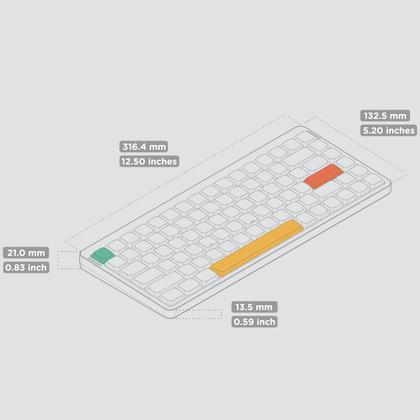 Teclado mecânico nuphy Air75 V2 75% sem fio cinza Gateron Aloe