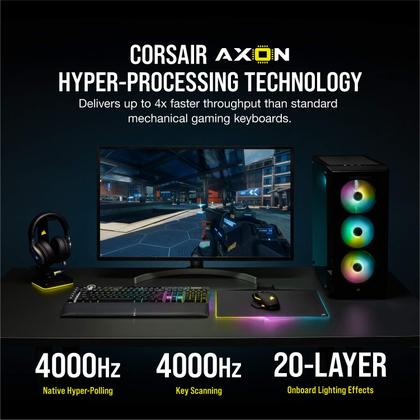 Imagem de Teclado mecânico para jogos CORSAIR K100 RGB preto